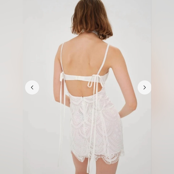 NWT. For Love and Lemons Sandra Mini Dress. Size L. White. - Picture 2 of 5